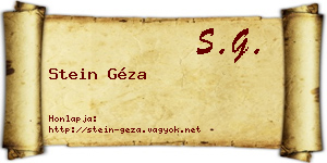 Stein Géza névjegykártya