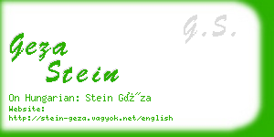 geza stein business card